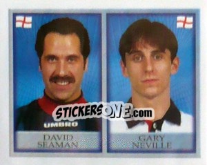 Sticker David Seaman / Gary Neville - England 1998 - Merlin