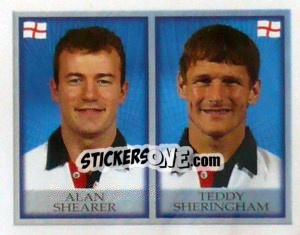 Sticker Alan Shearer / teddy Sheringham - England 1998 - Merlin