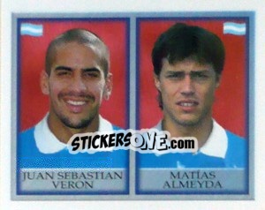 Sticker Juan Sebastian Veron / Matias Almeyda - England 1998 n. 299 - Merlin