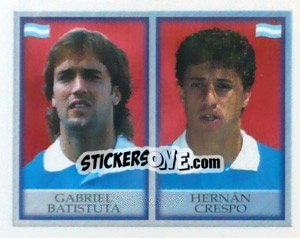 Sticker Gabriel Batistuta / Hernan Crespo - England 1998 n. 301 - Merlin