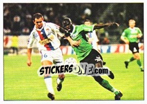 Cromo Sarr et Violeau au coude à coude - Association Sportive de Saint-Étienne 2000-2001 - Panini