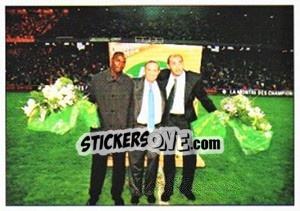 Sticker Les Adieux De Romarin Billong Et Nestor Subiat - Association Sportive de Saint-Étienne 2000-2001 - Panini