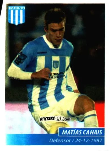 Sticker Matías Cahais - Fùtbol Argentino 2011 n. 296 - Panini