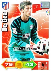 Sticker De Gea - Liga BBVA 2010-2011. Adrenalyn XL n. 37 - Panini