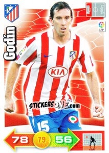 Sticker Godín - Liga BBVA 2010-2011. Adrenalyn XL n. 40 - Panini