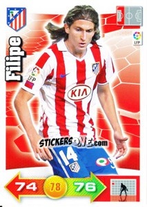 Sticker Filipe Luis - Liga BBVA 2010-2011. Adrenalyn XL n. 43 - Panini