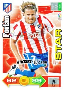 Sticker Forlán - Liga BBVA 2010-2011. Adrenalyn XL - Panini