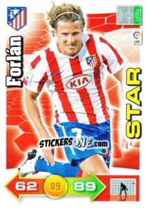 Sticker Forlán - Liga BBVA 2010-2011. Adrenalyn XL n. 53 - Panini