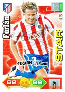 Figurina Forlán - Liga BBVA 2010-2011. Adrenalyn XL - Panini