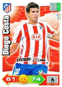 Sticker Diego Costa - Liga BBVA 2010-2011. Adrenalyn XL n. 54 - Panini