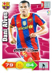 Sticker Dani Alves - Liga BBVA 2010-2011. Adrenalyn XL n. 56 - Panini
