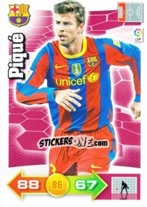 Sticker Piqué - Liga BBVA 2010-2011. Adrenalyn XL n. 57 - Panini