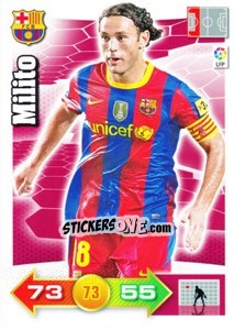Sticker Gabriel Milito - Liga BBVA 2010-2011. Adrenalyn XL n. 59 - Panini