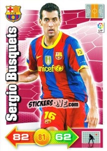 Sticker Sergio Busquets - Liga BBVA 2010-2011. Adrenalyn XL n. 62 - Panini