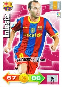 Sticker Iniesta - Liga BBVA 2010-2011. Adrenalyn XL n. 64 - Panini