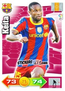 Sticker Seydou Keita - Liga BBVA 2010-2011. Adrenalyn XL n. 67 - Panini