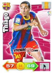 Sticker Thiago Alcántara - Liga BBVA 2010-2011. Adrenalyn XL n. 68 - Panini