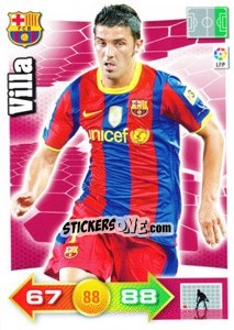 Cromo David Villa - Liga BBVA 2010-2011. Adrenalyn XL - Panini