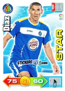 Sticker Díaz - Liga BBVA 2010-2011. Adrenalyn XL n. 113 - Panini