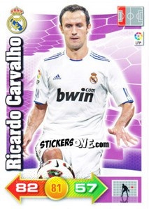 Sticker Ricardo Carvalho - Liga BBVA 2010-2011. Adrenalyn XL n. 168 - Panini
