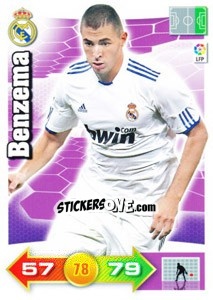 Sticker Benzema - Liga BBVA 2010-2011. Adrenalyn XL n. 180 - Panini