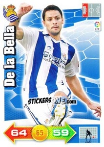 Sticker De la Bella - Liga BBVA 2010-2011. Adrenalyn XL n. 258 - Panini