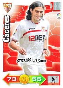 Sticker Martín Cáceres - Liga BBVA 2010-2011. Adrenalyn XL - Panini