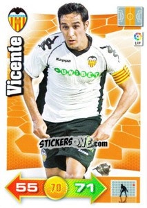 Sticker Vicente - Liga BBVA 2010-2011. Adrenalyn XL n. 320 - Panini