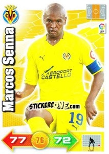 Sticker Marcos Senna - Liga BBVA 2010-2011. Adrenalyn XL n. 332 - Panini
