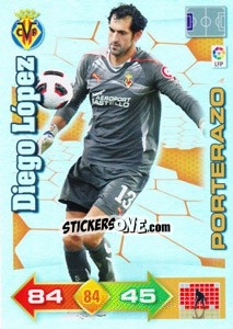 Cromo Diego López - Liga BBVA 2010-2011. Adrenalyn XL n. 369 - Panini