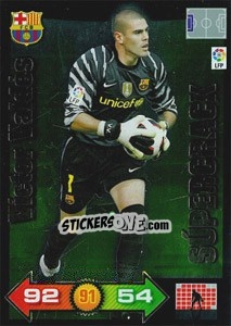 Sticker Victor Valdes - Liga BBVA 2010-2011. Adrenalyn XL n. 412 - Panini