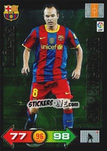 Sticker Iniesta - Liga BBVA 2010-2011. Adrenalyn XL n. 415 - Panini