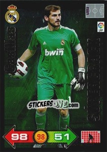 Sticker Casillas - Liga BBVA 2010-2011. Adrenalyn XL n. 417 - Panini