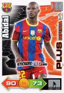 Sticker Abidal - Liga BBVA 2010-2011. Adrenalyn XL - Panini