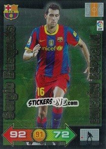 Sticker Sergio Busquets - Liga BBVA 2010-2011. Adrenalyn XL n. LE2 - Panini
