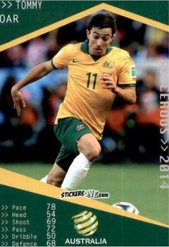 Sticker Tommy Oar - Football Australia Trading Cards 2014-2015 n. 163 - Tap'N'Play