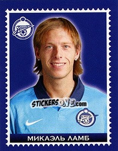 Sticker Микаэль Ламб - Fc Zenit Saint Petersburg 2010 n. 91 - Sportssticker