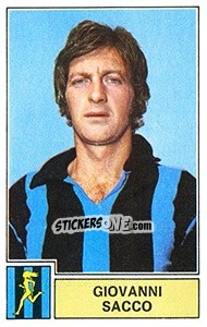 Cromo Giovanni Sacco - Calciatori 1971-1972 - Panini