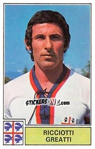 Sticker Ricciotti Greatti - Calciatori 1971-1972 n. 66 - Panini