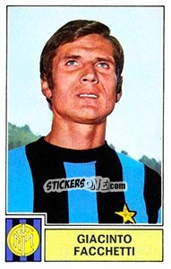Sticker Giacinto Facchetti - Calciatori 1971-1972 n. 113 - Panini