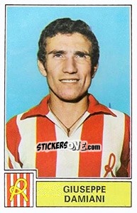 Sticker Giuseppe Damiani - Calciatori 1971-1972 n. 158 - Panini