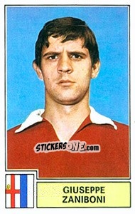 Figurina Giuseppe Zaniboni - Calciatori 1971-1972 - Panini