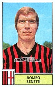 Sticker Romeo Benetti - Calciatori 1971-1972 - Panini