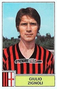 Sticker Giulio Zignoli - Calciatori 1971-1972 n. 204 - Panini