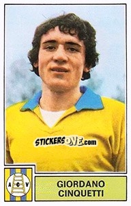 Sticker Giordano Cinquetti - Calciatori 1971-1972 n. 327 - Panini
