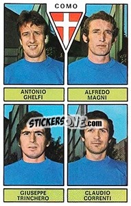 Sticker Ghelfi / Magni / Trinchero / Correnti - Calciatori 1971-1972 n. 393 - Panini