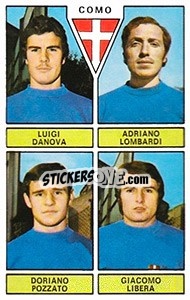 Sticker Danova / Lombardi / Pozzato / Libera - Calciatori 1971-1972 n. 395 - Panini