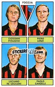 Sticker Pirazzini / Lenzi / Re Cecconi / Garzelli - Calciatori 1971-1972 n. 398 - Panini