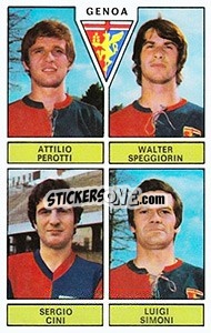 Sticker Perotti / Speggiorin / Cini / Simoni - Calciatori 1971-1972 n. 404 - Panini