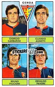 Sticker Garbarini / Agnetti / Piccioni / Pavoni - Calciatori 1971-1972 n. 405 - Panini